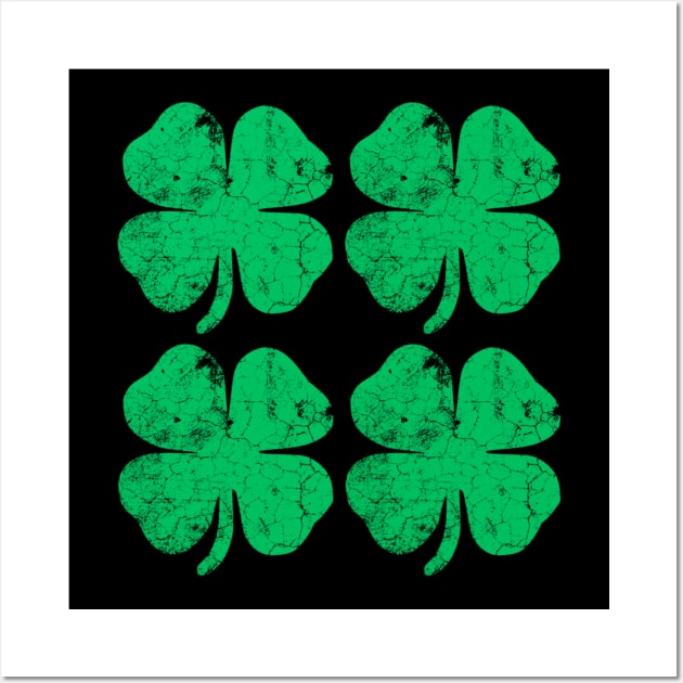 Four Irish American Flag Ireland Shamrock St Patrick Day Wall Art by dashawncannonuzf